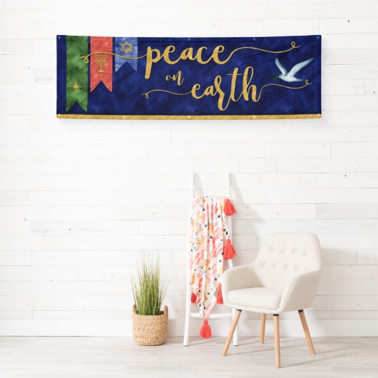 地球数々のの宗派の水彩平和 横断幕 (インサイチュ)