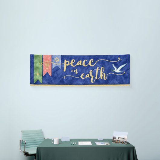 地球数々のの宗派の水彩平和 横断幕 (トレードショー)