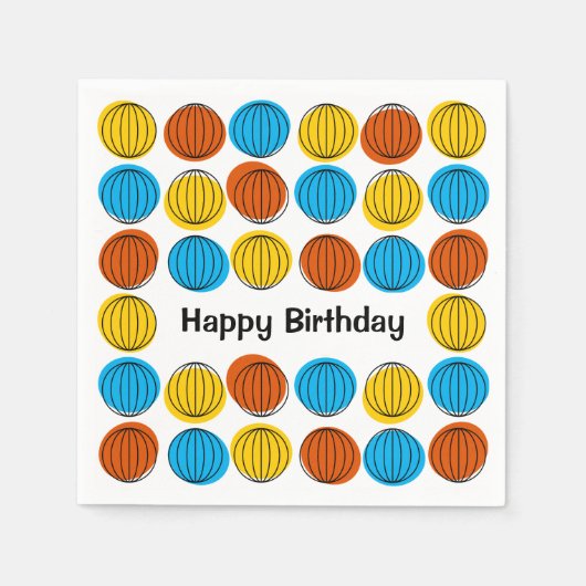 地球数々の誕生日紙ナプキン スタンダードカクテルナプキン (正面)