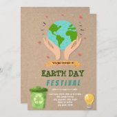 地球日テーマの招待 招待状 (正面/裏面)