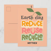 地球日，環境にやさしいことをしよう,シンプル科学エレガントカード ポストカード (正面/裏面)