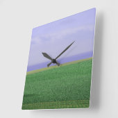 地球時計の終わり スクエア壁時計 (傾斜)