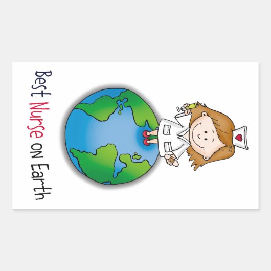 地球最高ののナース-ナース日 – ナース週間 長方形シール (正面)
