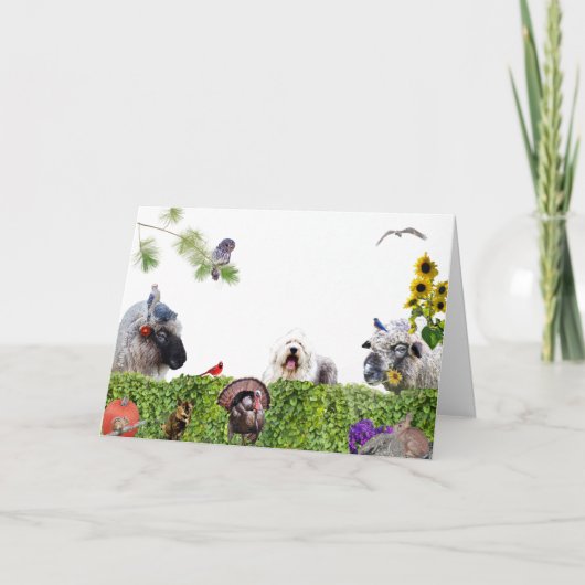 地球楽しむの豊かさ：HappyThanksgiving シーズンカード (正面)