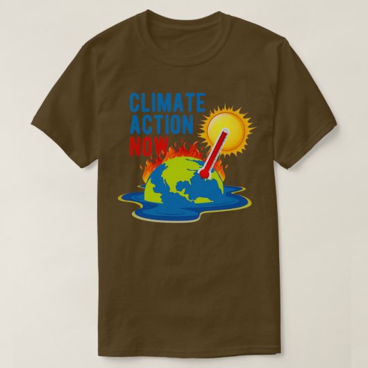 地球温暖化に伴う気候行動 Tシャツ (デザイン正面)