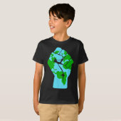 #地球温暖化に抵抗 環境保護 地球に優しい 反グローバル温暖化 Tシャツ (正面フル)