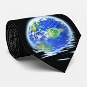 地球温暖化のあふれられた地球のイラストレーション ネクタイ (ロール)