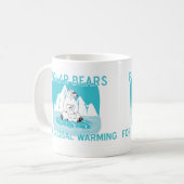 地球温暖化のための白くま コーヒーマグカップ (正面左)