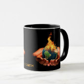 地球温暖化の気候変動が火災 マグカップ (正面右)