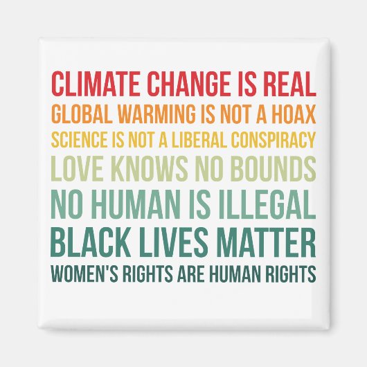 地球温暖化の気候変動は科学実在 マグネット (正面)