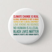 地球温暖化の気候変動は科学実在 缶バッジ (正面)