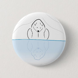 地球温暖化の白くまの反射 缶バッジ