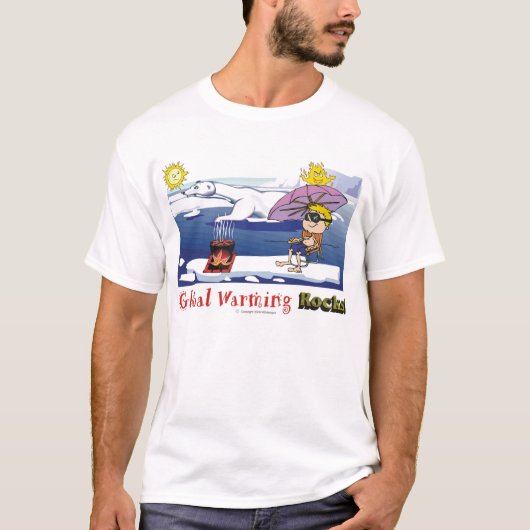 地球温暖化の石 Tシャツ (正面)