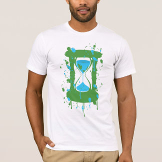 地球温暖化の砂時計 Tシャツ