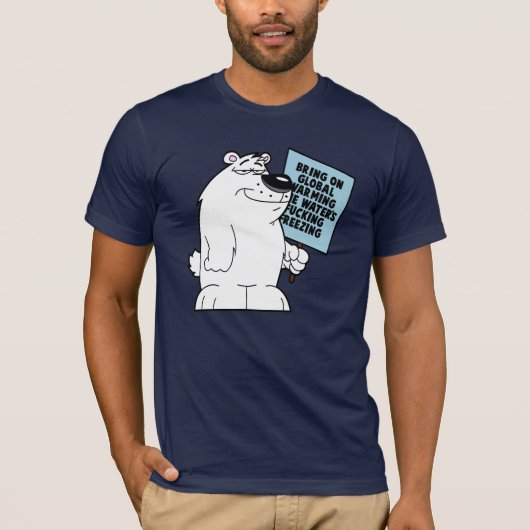 地球温暖化はありません Tシャツ (正面)