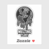 地球温暖化は融解惑星に等しい シール (シート)