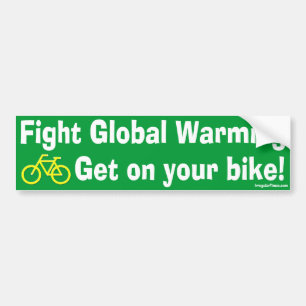 地球温暖化を戦い、あなたのバイクで得て下さい バンパーステッカー