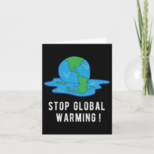 地球温暖化を止めよう 気候変動 地球の日 Tシャツ カード (正面)
