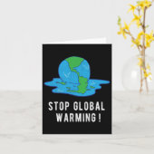 地球温暖化を止めよう 気候変動 地球の日 Tシャツ カード (黄色い花)