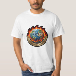地球温暖化を止めろ 泣く地球 炎 環境保護 Tシャツ