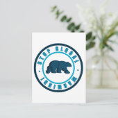 地球温暖化ストップヴィンテージサークルデザイン ポストカード (スタンド正面)