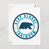 地球温暖化ストップヴィンテージサークルデザイン ポストカード (正面/裏面)