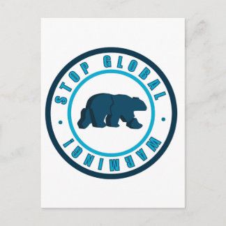 地球温暖化ストップヴィンテージサークルデザイン ポストカード