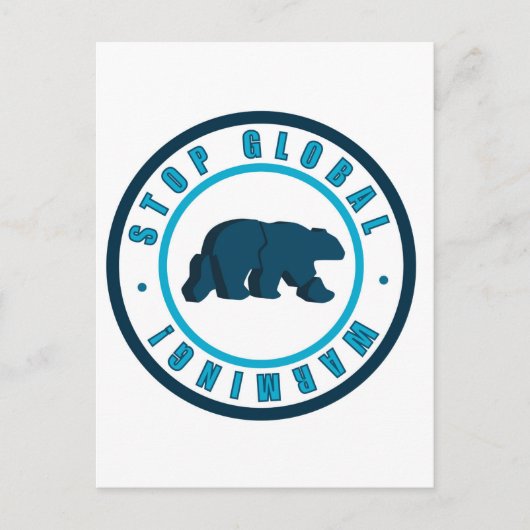 地球温暖化ストップヴィンテージサークルデザイン ポストカード (正面)