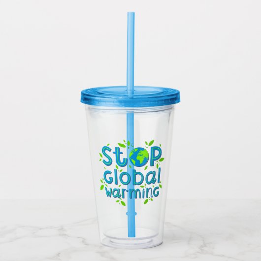 地球温暖化ストップ アクリルタンブラー (正面)