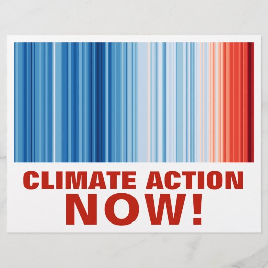 地球温暖化ストライプの気候変動危機地球 チラシ (正面)