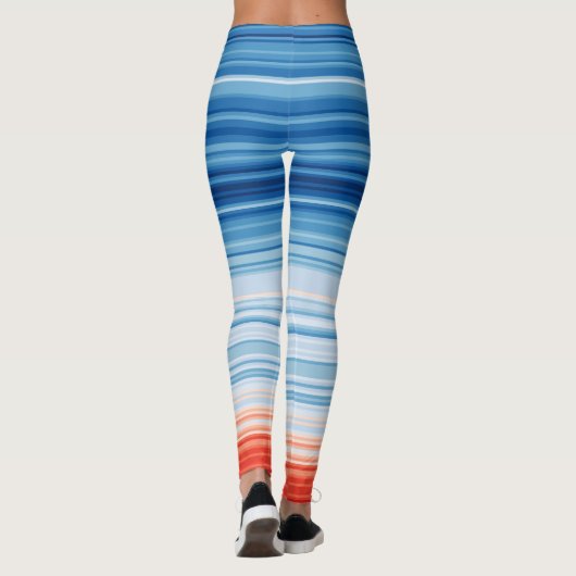 地球温暖化ストライプの気候変動 レギンス (裏面)