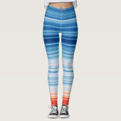 地球温暖化ストライプの気候変動 レギンス (正面)