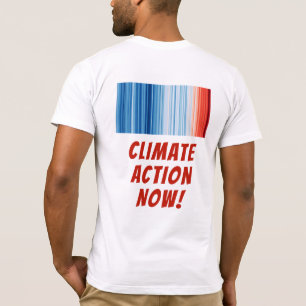 地球温暖化ストライプの気候変動 Tシャツ