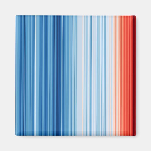 地球温暖化ストライプの気温変化温度 マグネット (正面)