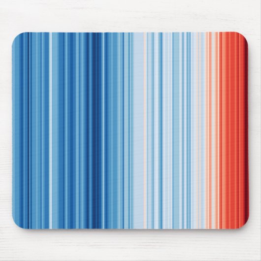 地球温暖化ストライプ気候変動危機地球 マウスパッド (正面)