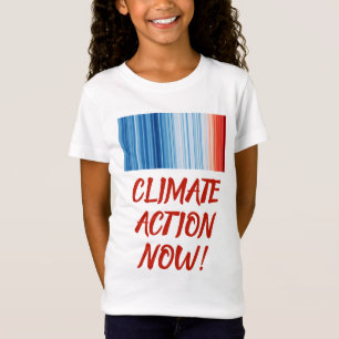 地球温暖化ストライプ気候変動 Tシャツ