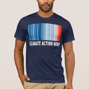 地球温暖化ストライプ気候対策今すぐ! Tシャツ