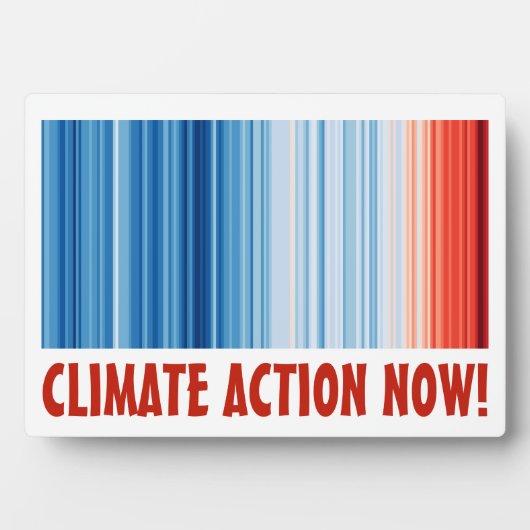 地球温暖化ストライプ環境気候変動 フォトプラーク (正面)