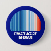 地球温暖化問題を訴える地球温暖化問題のストライプ言論 缶バッジ (正面)