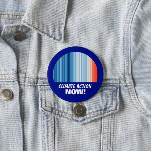 地球温暖化問題を訴える地球温暖化問題のストライプ言論 缶バッジ (インサイチュ)