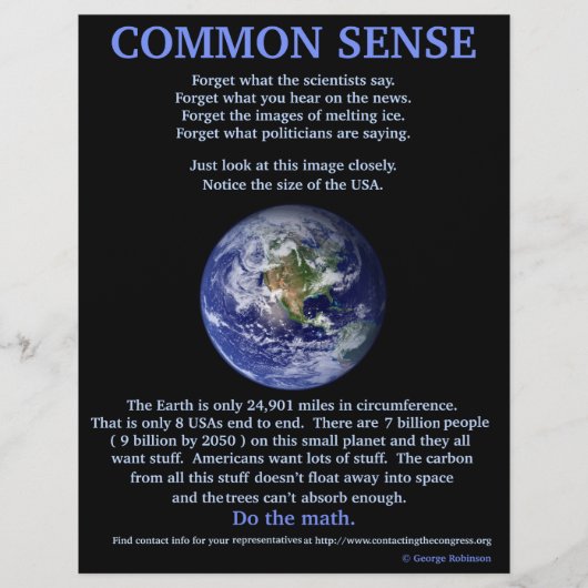 地球温暖化8.5インチx 11インチフライヤー チラシ (正面)