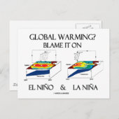 地球温暖化？エルニーニョとラニーニャを責める ポストカード (正面/裏面)