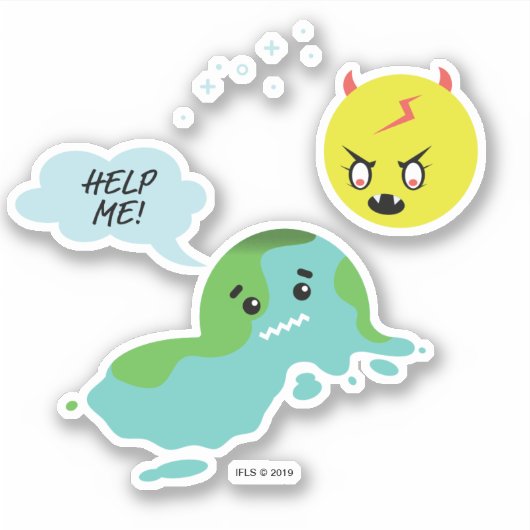 地球温暖化 シール (正面)