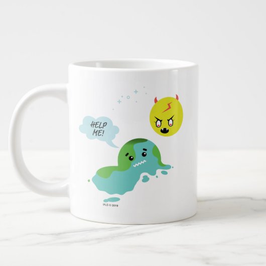 地球温暖化 ジャンボコーヒーマグカップ (左)