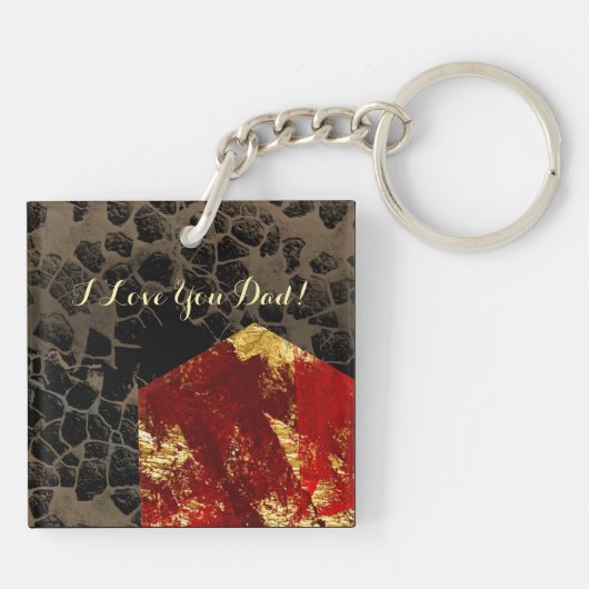 地球温暖化 – バーニングハウス – 父の日 キーホルダー (裏面)