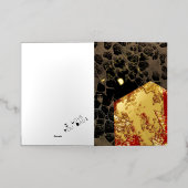 地球温暖化 – バーニングハウス – 父の日 箔グリーティングカード (外側レイダウン)