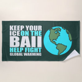 地球温暖化 ビーチタオル