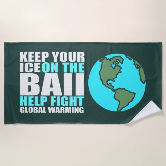 地球温暖化 ビーチタオル (正面)