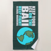 地球温暖化 ビーチタオル (正面)