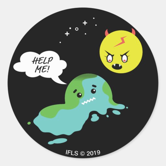 地球温暖化 ラウンドシール (正面)